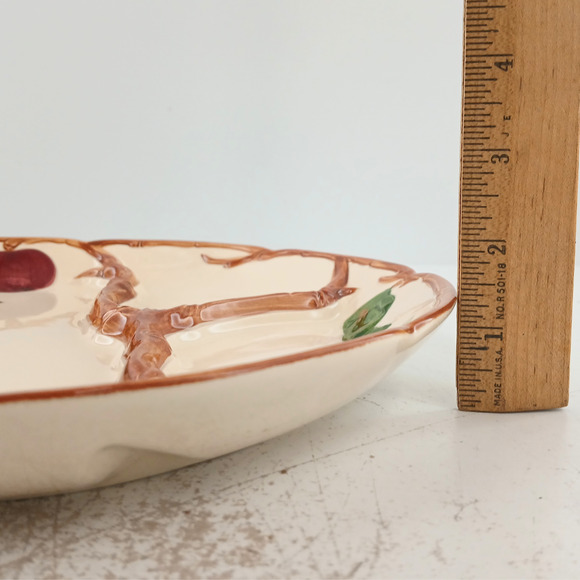 Franciscan Apple Divided Grill Dinner Plate ~ 11" Hand-Painted Ceramic Dish USA - Picture 15 of 15